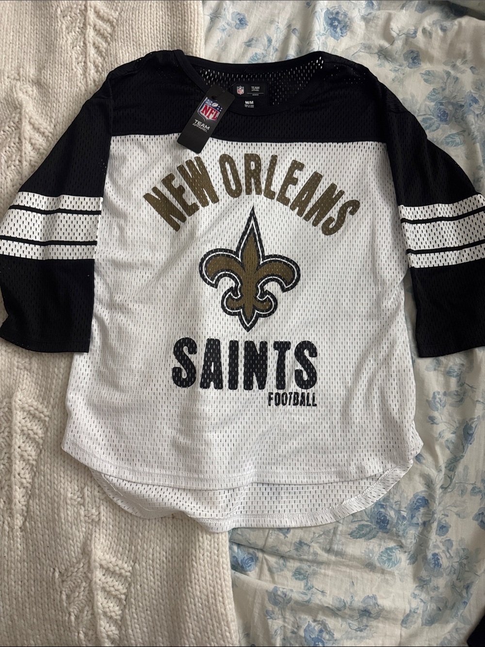 NEW Orleans Saints Black & White Football Jersey Top